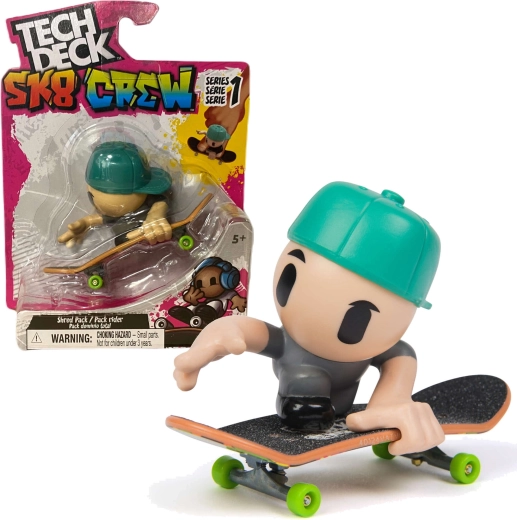 Tech Deck Sk8 Crew S1 Set aus Finger-Skateboard-Deck mit Figur