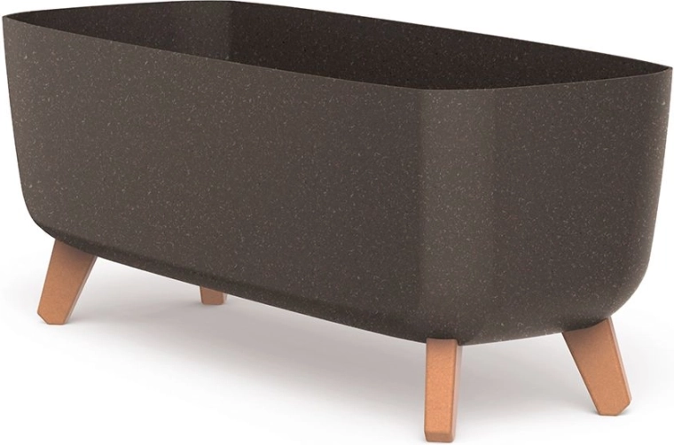 Selbstbewässernder Blumenkasten mit Beinen 58 cm ECO Wood Kaffee