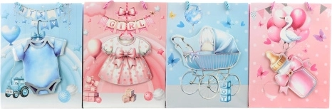 Geschenkpapiertüte zur Geburt eines Babys 18 × 23 × 10 cm