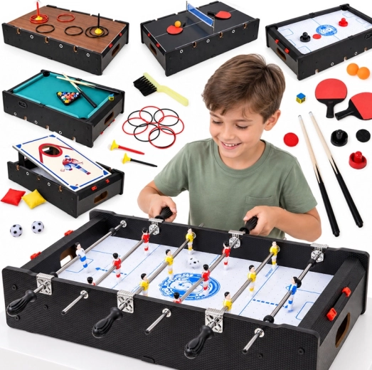 Multifunktionaler Spieltisch 6-in-1 mit elektrischem Airhockey