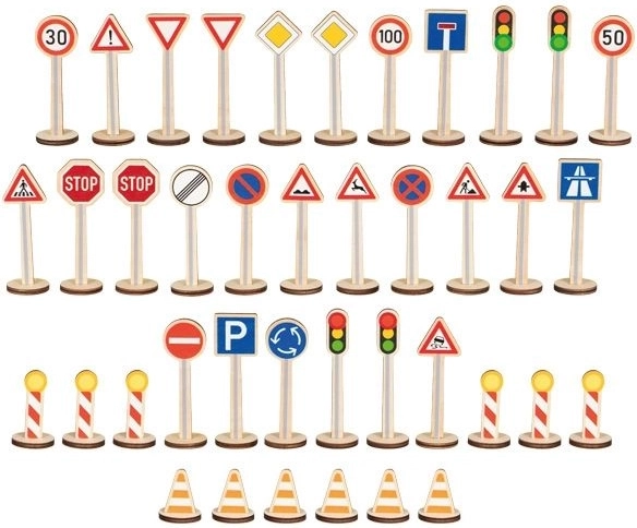 Goki großes Set Verkehrszeichen – 40 Teile