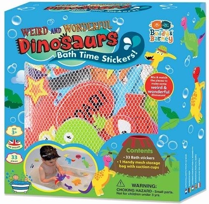 Schaumbad-Aufkleber Verrückte Dinosaurier mit Netz