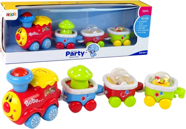 bunter Lernzug für Kleinkinder mit Lichtern und Geräuschen