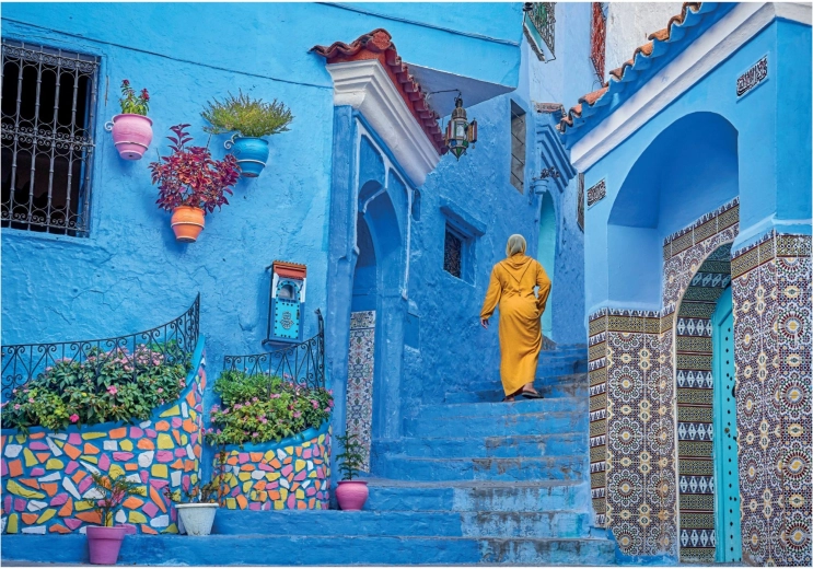 Puzzle Blaue Gasse in Chefchaouen 500 Teile CLEMENTONI
