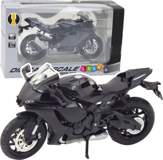 Modell Sportmotorrad schwarz mit Metallteilen 1:12
