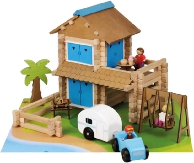 Jeujura Holzbaukasten Ferienhaus (185 Teile)