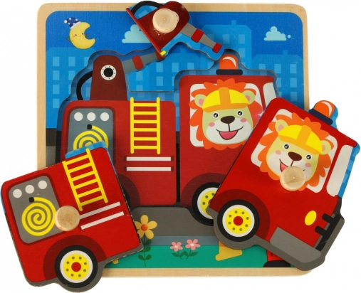Holz Puzzle Feuerwehrfahrzeug für Kinder