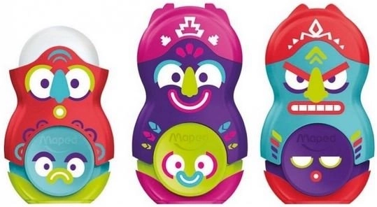 Maped Anspitzer mit Radiergummi Loopy Totem, Farbmix