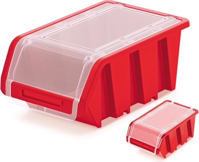 Kunststoff-Aufbewahrungsbox TRUCK PLUS 230 × 160 × 120 mm, rot, mit Verschluss