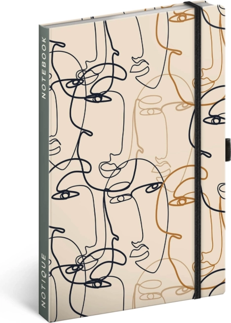 NOTIQUE Liniertes Notizbuch Gesicht 13 × 21 cm