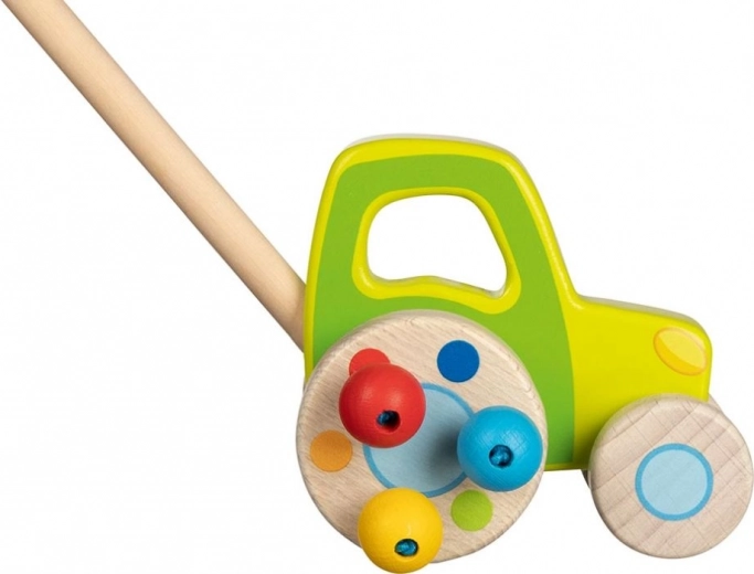 Holztraktor auf Stab für Kinder GOKI