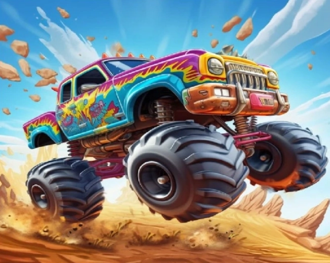 Diamantmalerei Monster Truck 30 × 40 cm