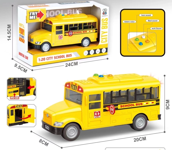 Schulbus mit Licht und Sound 1:20