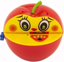 Sparschwein Roter Apfel mit Wurm
