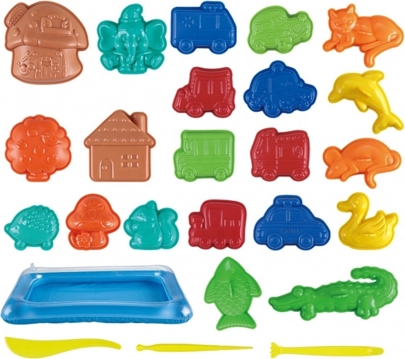 Umfangreiches Set an Förmchen und Werkzeugen