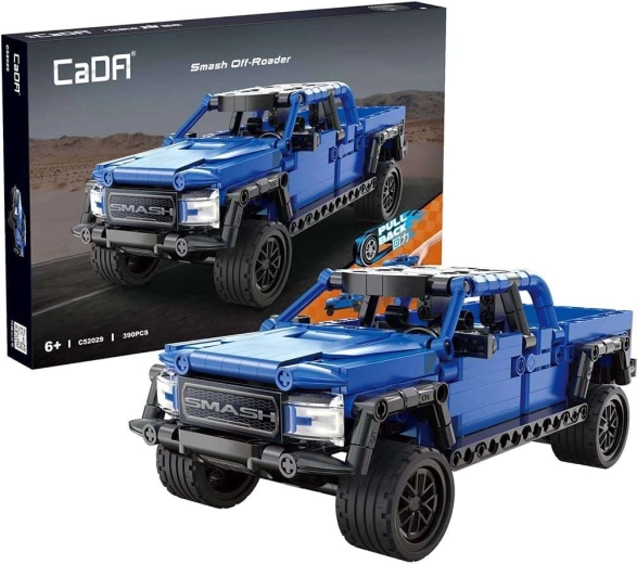 CaDA blauer Geländewagen Smash Off-Roader mit Pull-Back-Antrieb