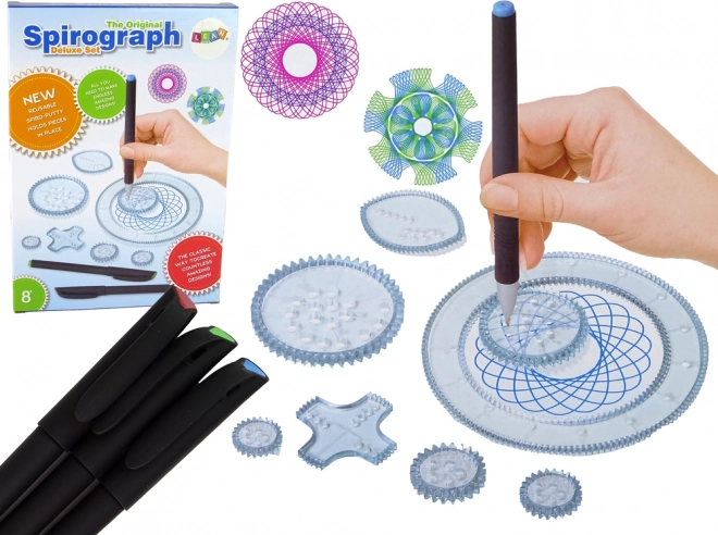 Lern-Spirograph mit Filzstiften und Schablonen