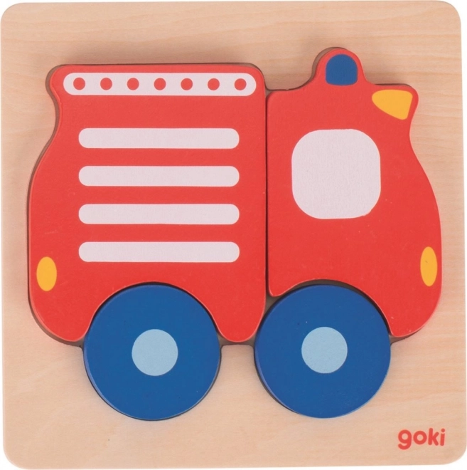 Holz Steckpuzzle Feuerwehrauto