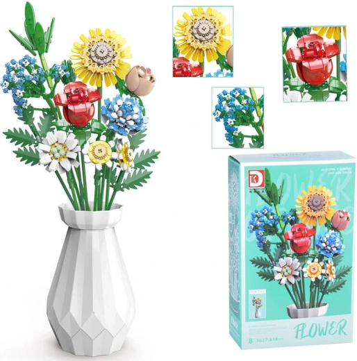 Technische Bausätze – großer Wiesenblumenstrauß mit Flakon, 618 Teile