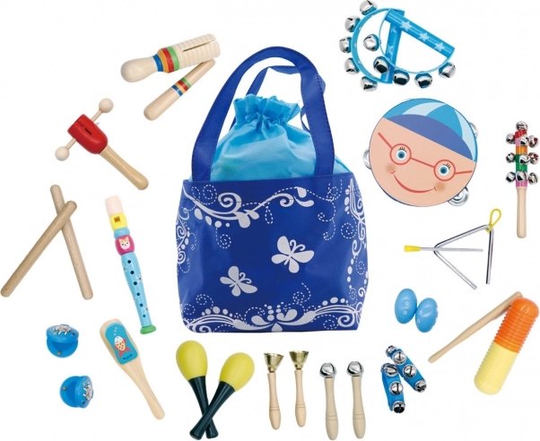 Holzmusikinstrumente-Set 16-tlg. mit Rucksack ECOTOYS
