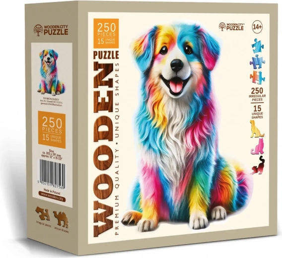 Holzpuzzle Regenbogenhund 250 Teile