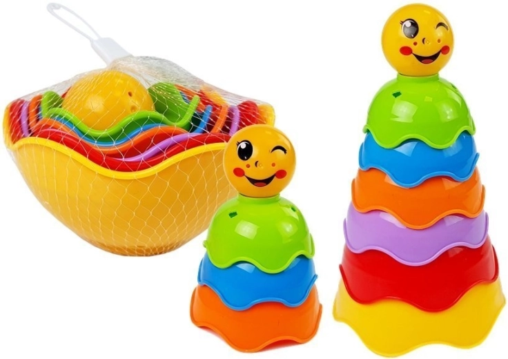 Bunte stapelbare Becher-Pyramide für Babys Muszelki