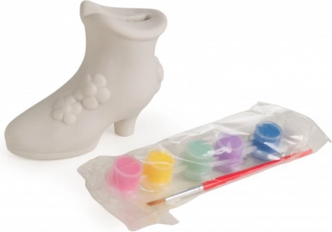 Kreatives Set Spardose Schuh zum Ausmalen