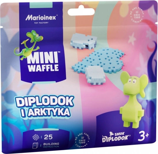 Bauset Mini Waffle – Diplodok und Arktis, Beutel mit 25 Teilen