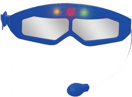 Brille mit Mikrofon und Lichteffekten