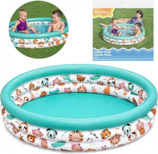 Kinder aufblasbares Planschbecken Safari Tiere 122 cm