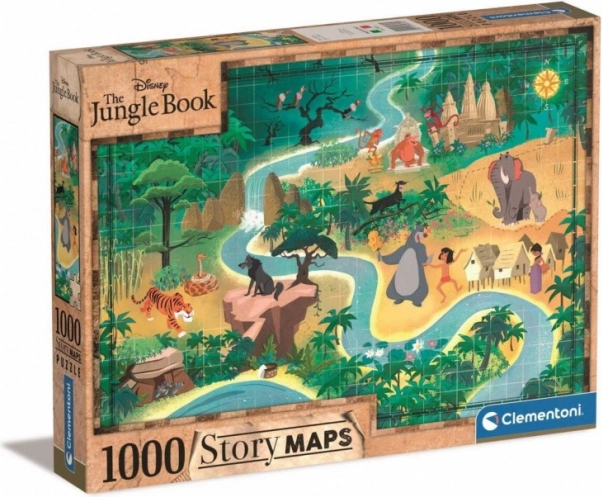 Puzzle Story Maps: Das Dschungelbuch - 1000 Teile