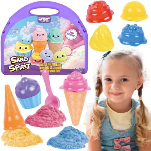 Woopie kinetischer Sand – Eiscreme-Set im Koffer 13-teilig