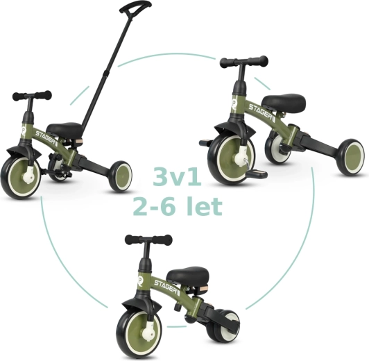 QPLAY Dreirad Stager 3in1 Grün