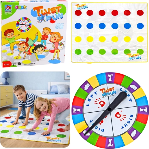 Familien-Bewegungsspiel Twist Fun – bunte Matte mit Spinnern