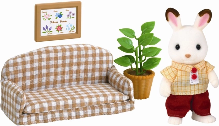 Möbel für Schokoladenhasen – Papa auf dem Sofa