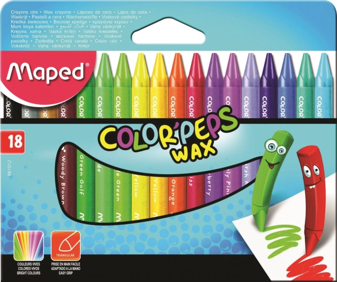 Dreieckige Wachsmalstifte 18 Stk. MAPED Color’Peps