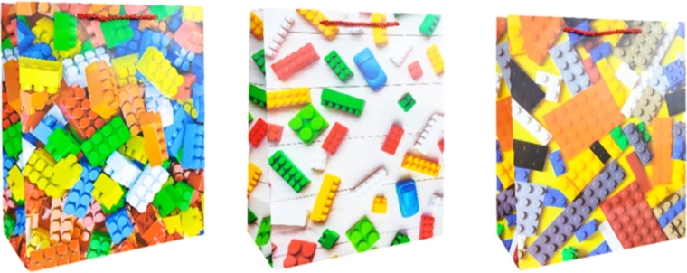 Geschenktasche Größe L – Mix aus Mustern