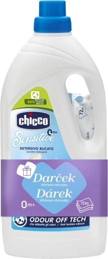 Chicco Waschgel Baby Sensitive 1,5 l + Feuchttücher 72 Stk gratis