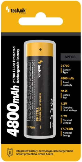 Technik wiederaufladbarer Li-Ion-Akku 21700 4800 mAh 3,7 V mit Schutz