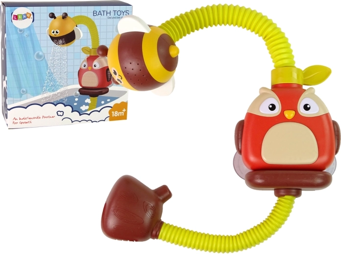 Bade-Spielzeug Eule mit Bienen-Duschkopf