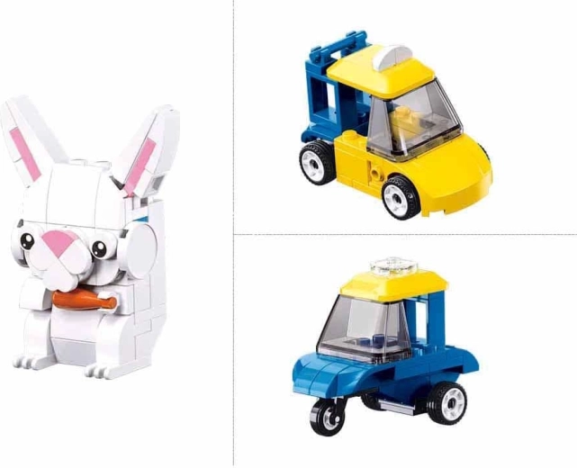 Niedliche Tiere und Fahrzeuge