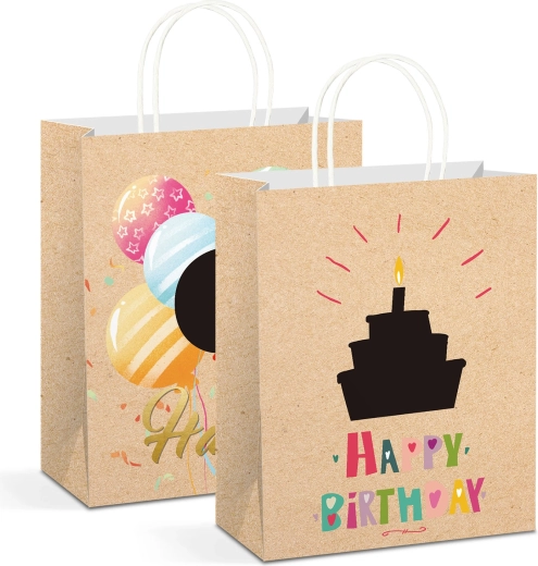 Kraft-Geschenktüte aus Papier für eine Flasche – 1 Stück