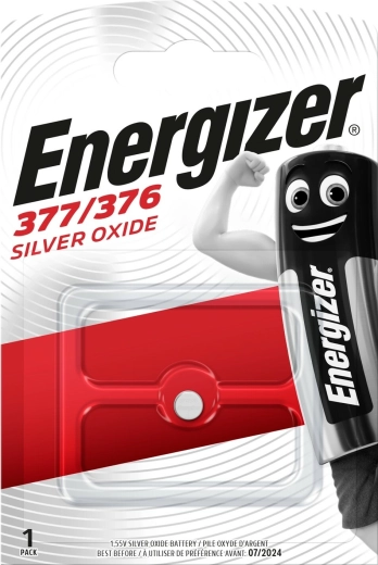 Uhrenbatterie ENERGIZER 377/376, 1,55 V, 25 mAh, 1 St.
