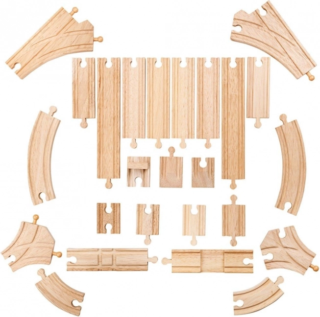 BIGJIGS RAIL Holzschienen, Set mit 25 Teilen