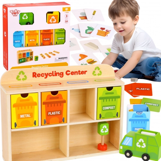 Tooky Toy Holz Recyclingzentrum Bildungsanlage