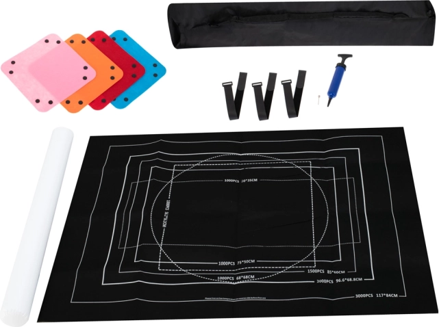 Rollbare Filz-Puzzlematte für 1500–3000 Teile mit Tube und Zubehör