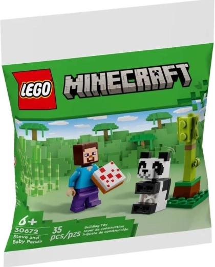 Minecraft Bausatz Steve und kleiner Panda