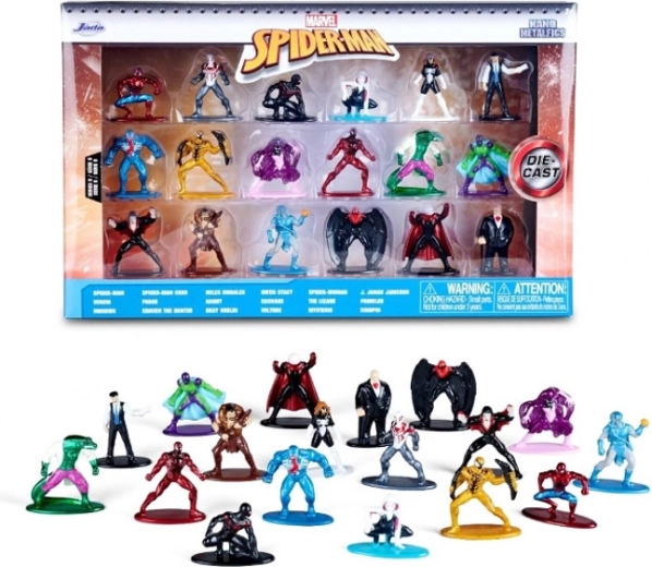 Jada Toys Marvel Spider-Man Metall-Minifiguren – Set mit 18 Stück