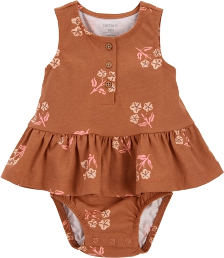 Carter’s Mädchen-Body ohne Ärmel mit Volant Brown Flowers (Größe NB)