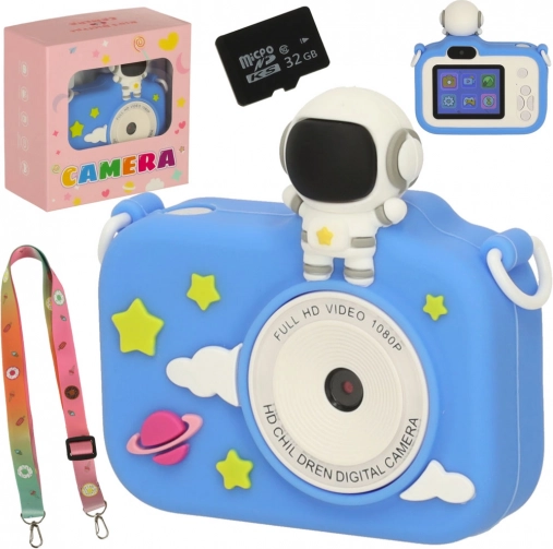 Blauer digitaler Kinderfotoapparat Astronaut